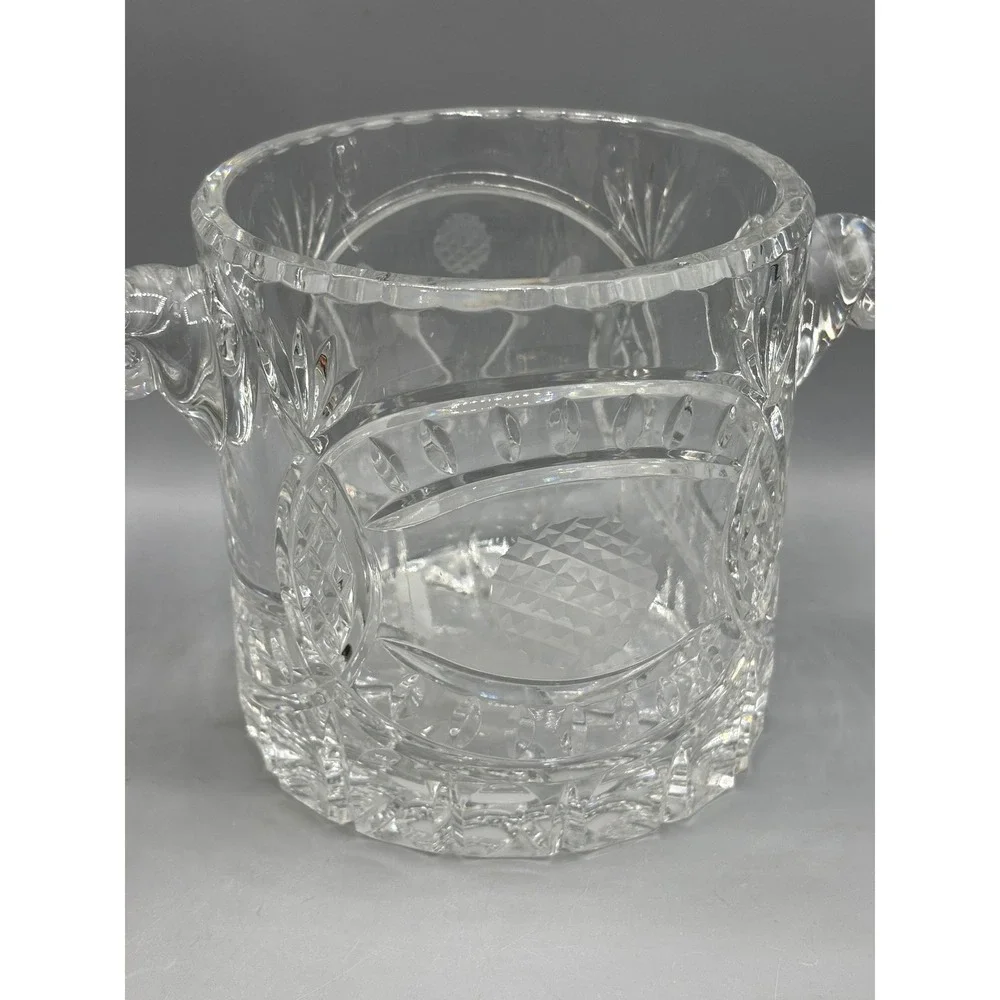 Crystal Golf Hospitality Pineapple Ice Bucket with‎ Handles Lead Glass